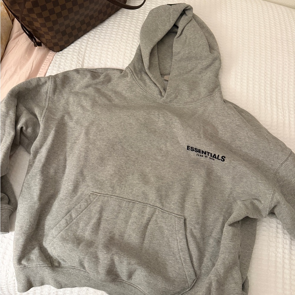 Essentials Light Gray Hoodie Sweater for Men